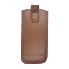 Vysouvací pouzdro pro telefon MOBIOLA MB2400, MB3120, MB3120i, MB3200i, MB4120, MB4280, kožené, hněd
