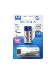 Nabíjecí baterie AAA,  USB-C, 400 mAh, 1.5 V - 2 ks