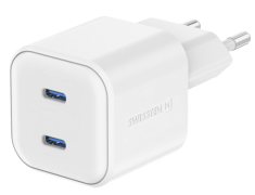 Nab&iacute;ječka do s&iacute;tě (adapt&eacute;r) 2x USB-C 20W PD, b&iacute;l&aacute;